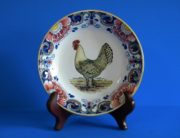 aardewerk wandbord dieren kip